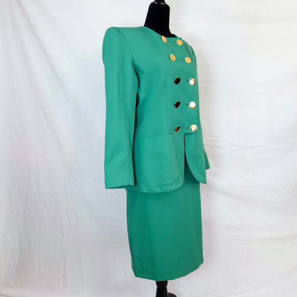 tailleur verde per cerimonie