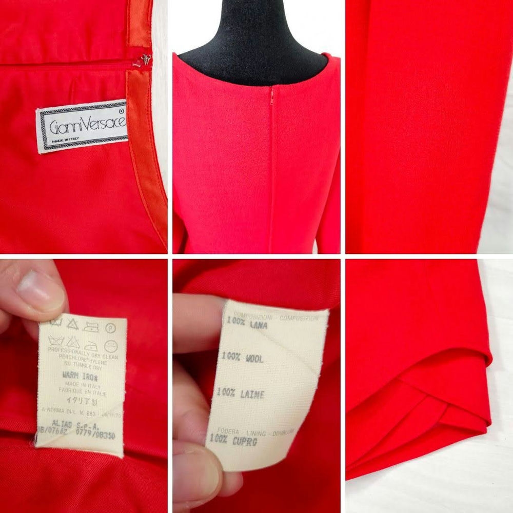 Gianni Versace tubino rosso 1980s - immagine 10