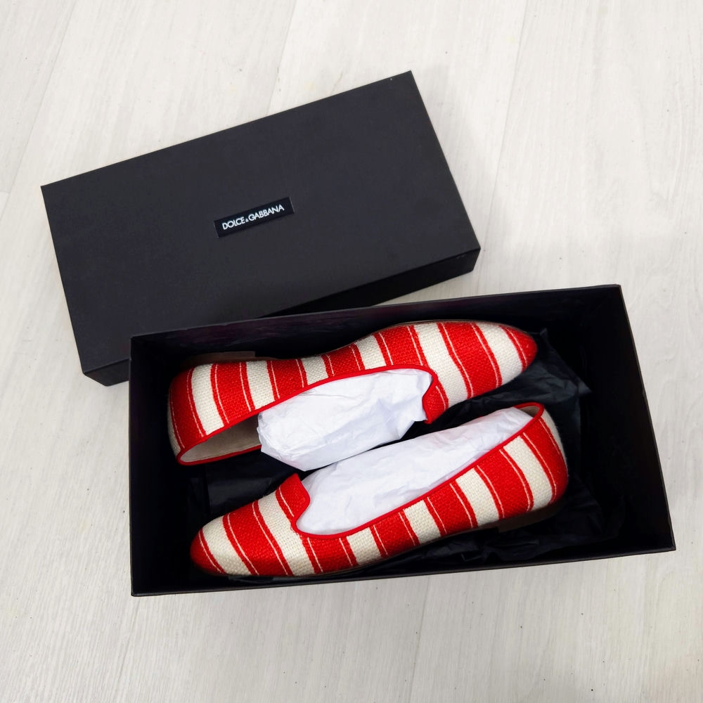 Dolce & Gabbana ballerine a righe bianche e rosse