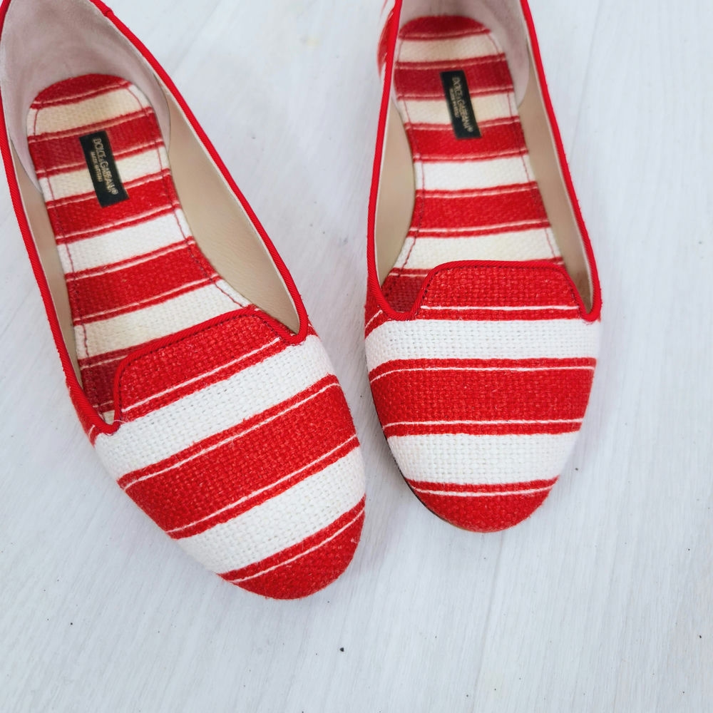 Dolce & Gabbana ballerine a righe bianche e rosse - immagine 5