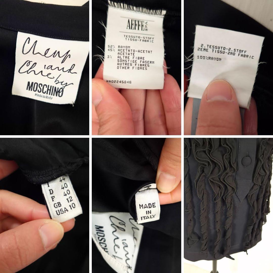 Moschino Cheap and Chic camicetta nera con rouches - immagine 8