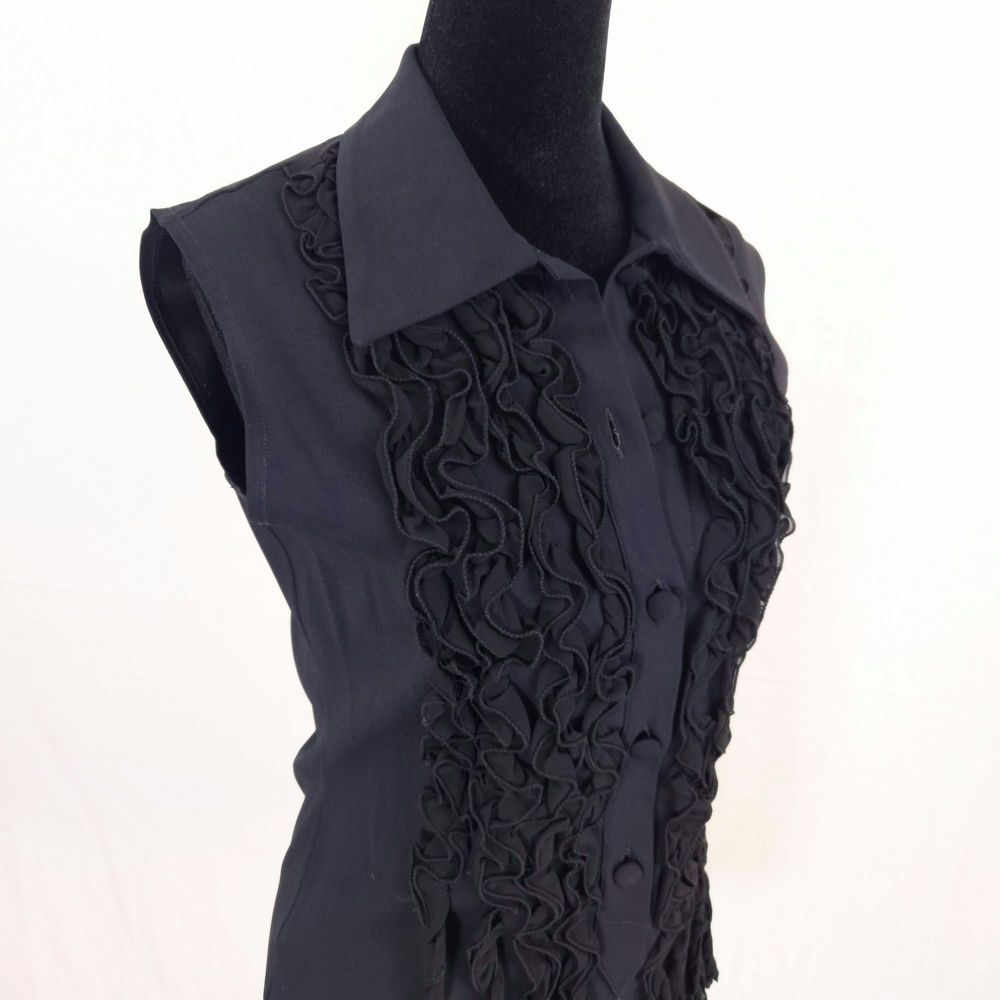 Moschino Cheap and Chic camicetta nera con rouches - immagine 3