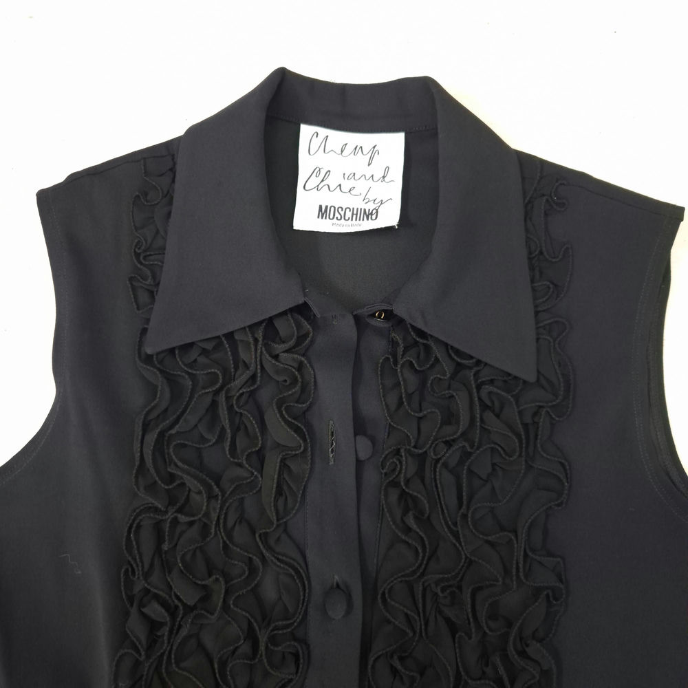 Moschino Cheap and Chic camicetta nera con rouches - immagine 2