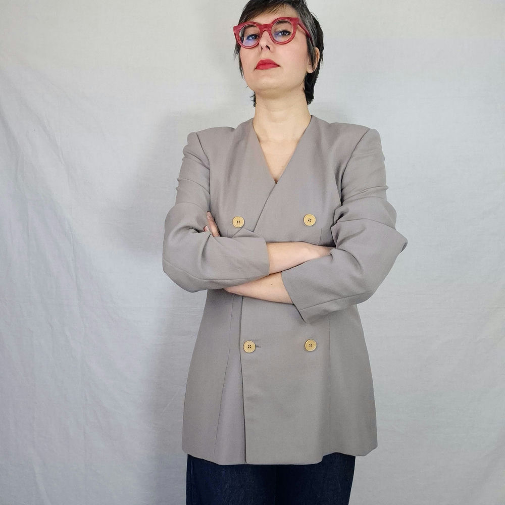 Giacca greige Armani vintage 1990s - immagine 2