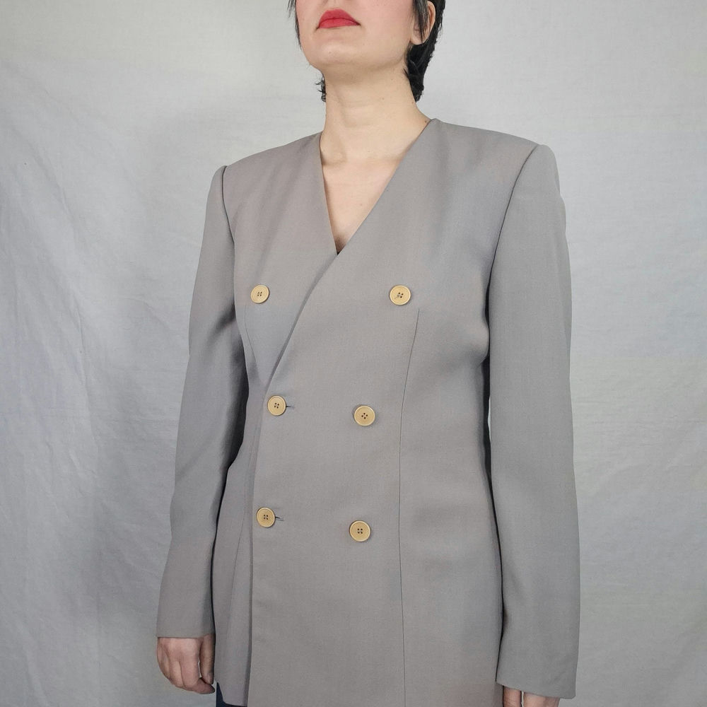 Giacca greige Armani vintage 1990s - immagine 4