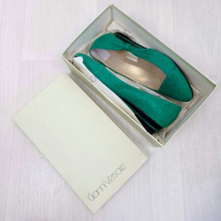 Gianni Versace scarpe verdi basse 1980s