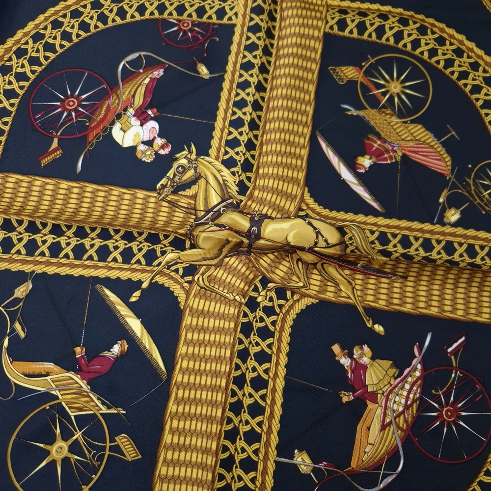 Hermès Voitures Paniers foulard in seta - immagine 6