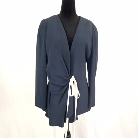 Moschino Couture giacca blu navy con drappeggio
