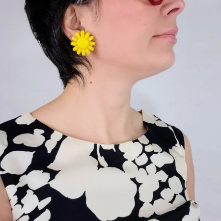 Orecchini gialli vintage anni '50