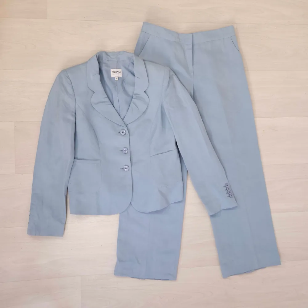 giacca azzurra lino