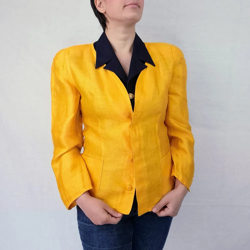 Krizia giacca gialla in lino