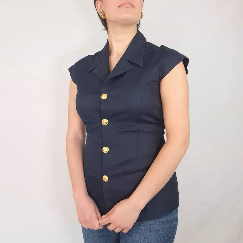 camicetta vintage blu