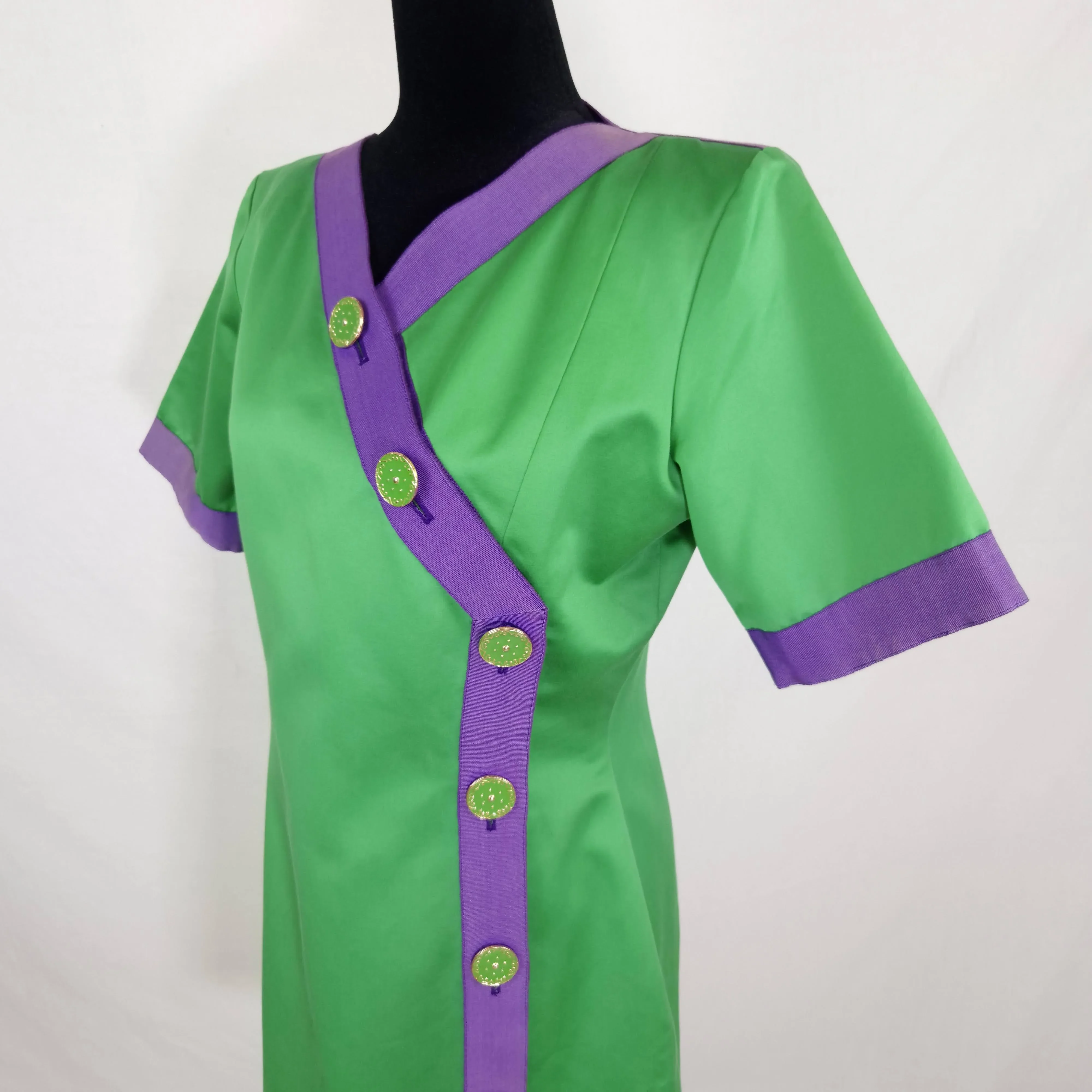 YSL Spring-Summer 1993 abito verde con dettagli viola