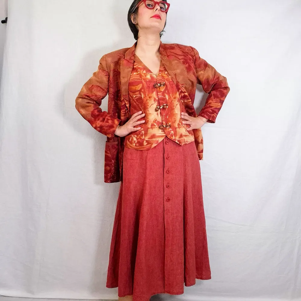 tailleur gonna arancione