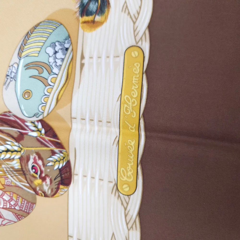 foulard marrone hermès