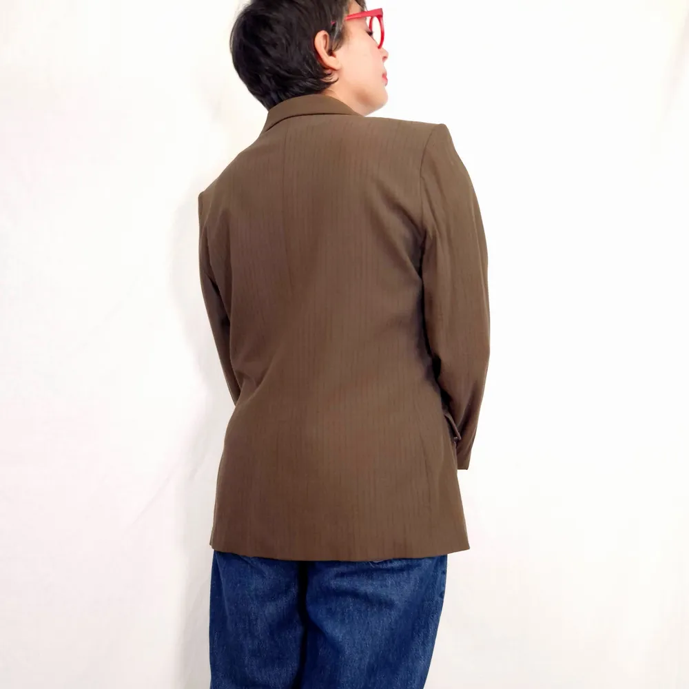 giacca marrone gessata