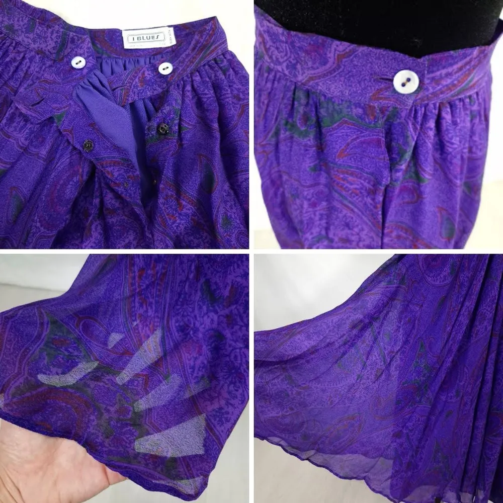 purple silk skirt