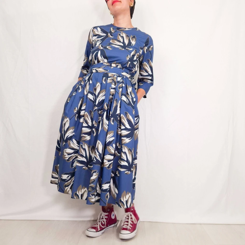 Max Mara maxi abito azzurro a fiori - immagine 2