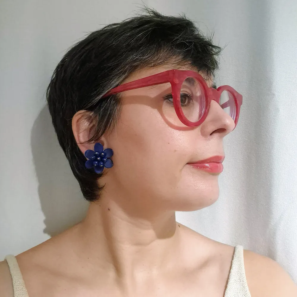 Orecchini blu vintage 1950s