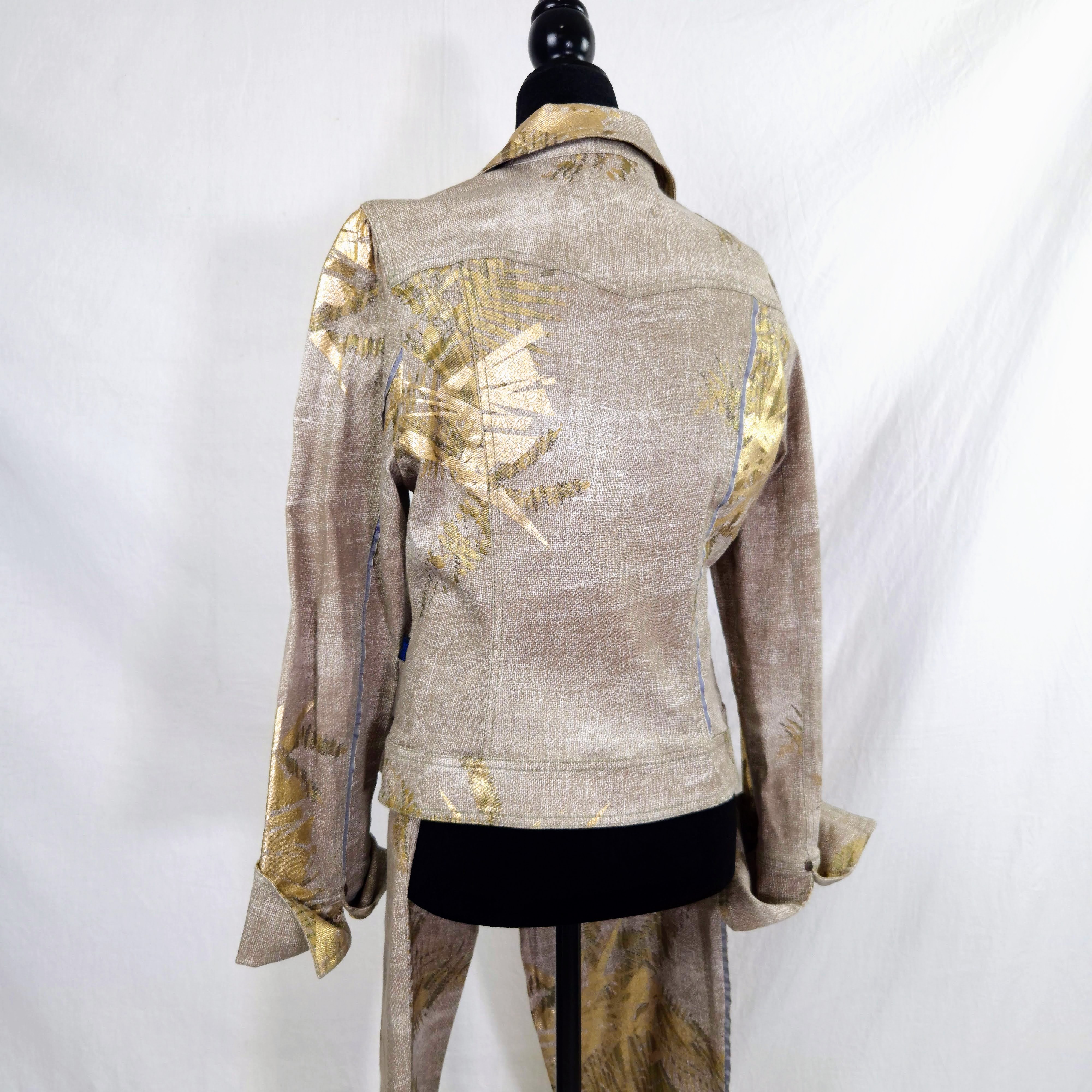 golden pants suit