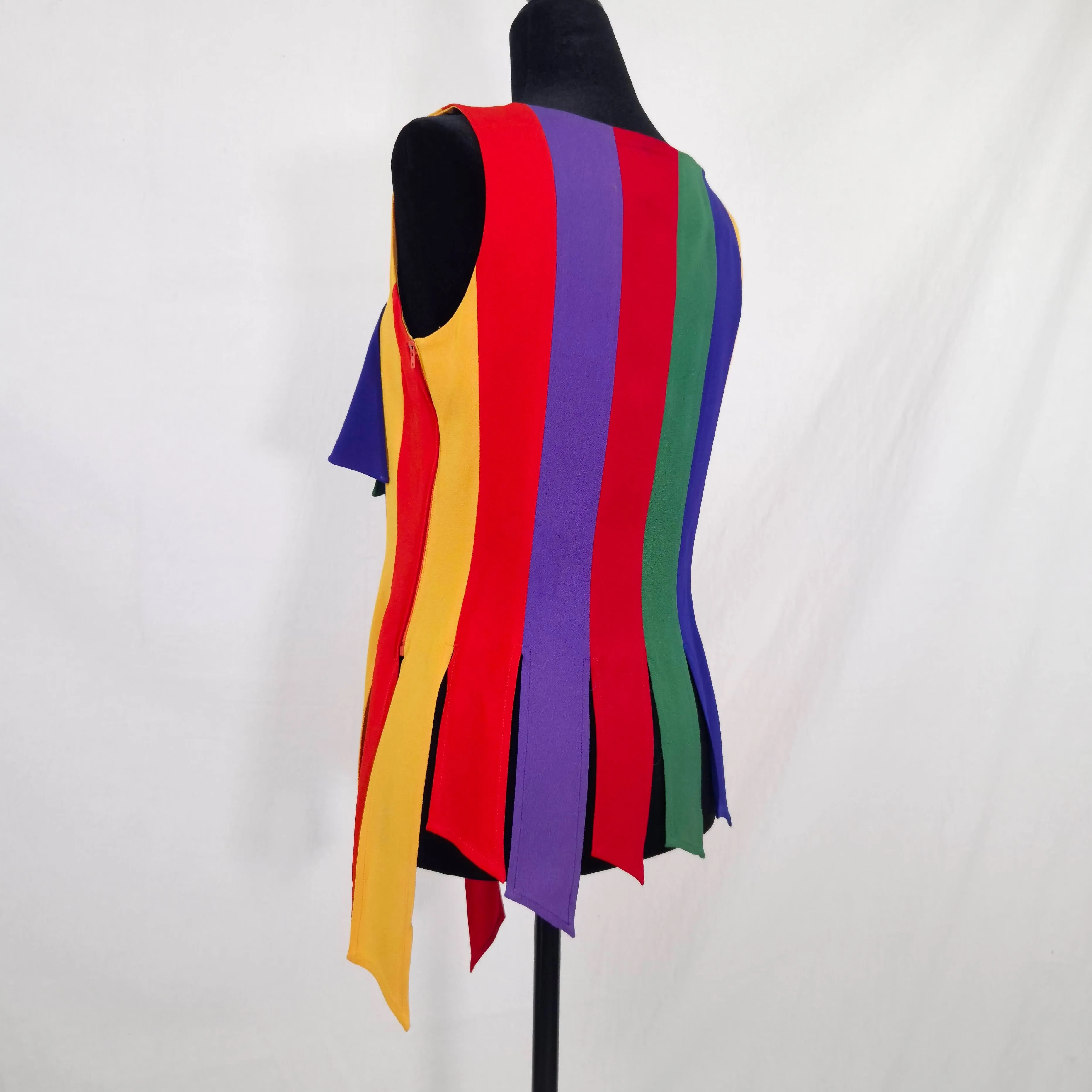 Moschino the Nanny top multicolore a frange 1990s