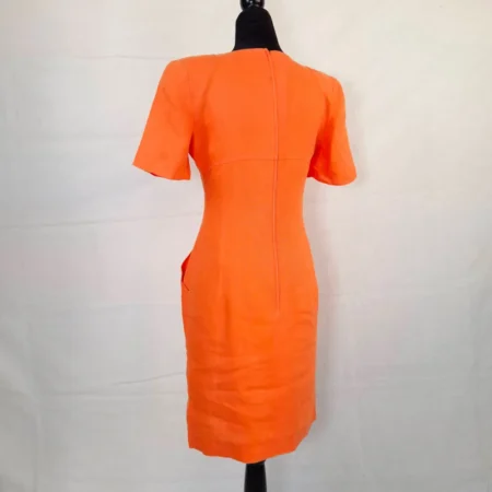 Valentino vestito in lino arancione 1990s