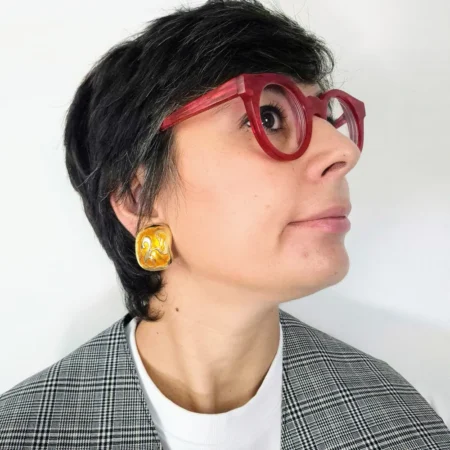 Orecchini color ambra 1980s