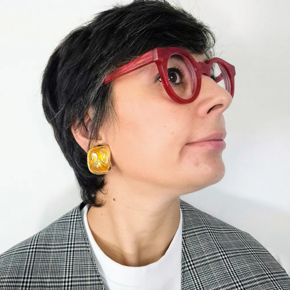 Orecchini color ambra 1980s