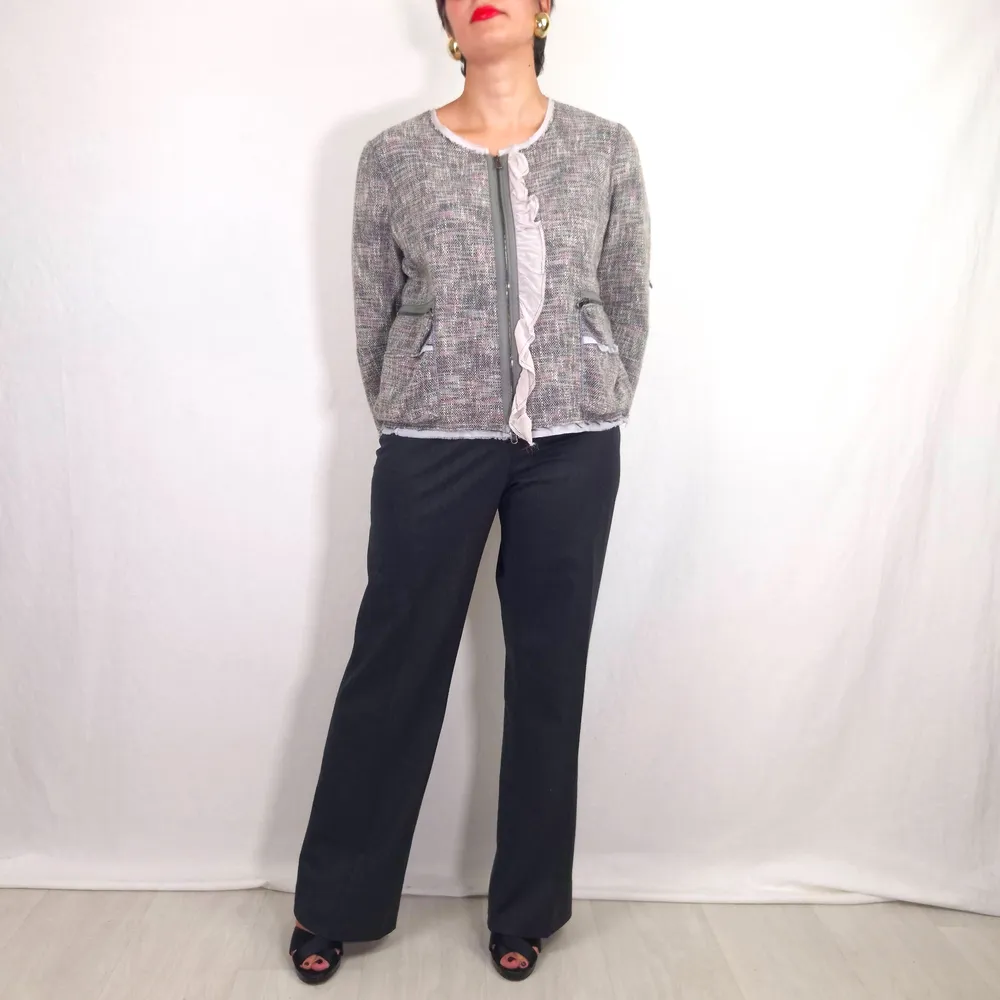 Escada pantaloni curvy grigi in lana