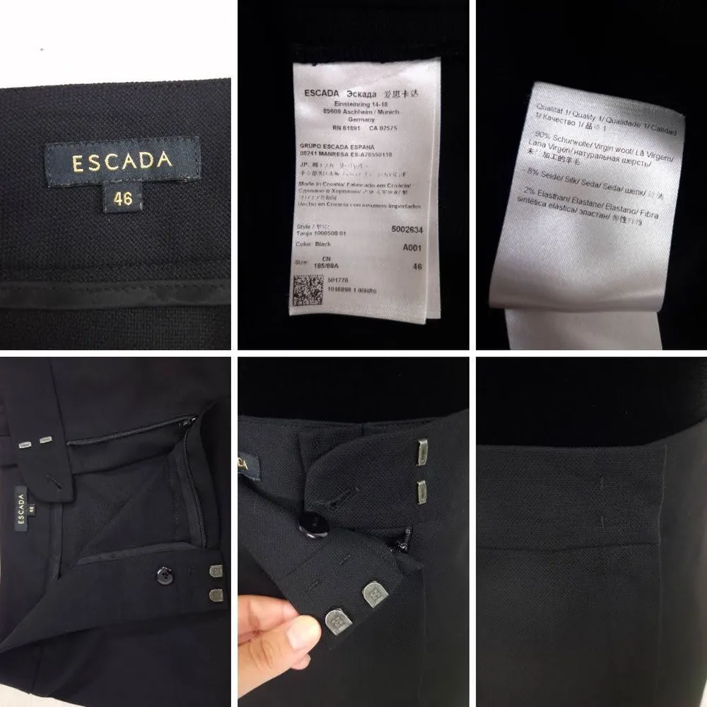 Escada pantaloni curvy neri in lana - immagine 7
