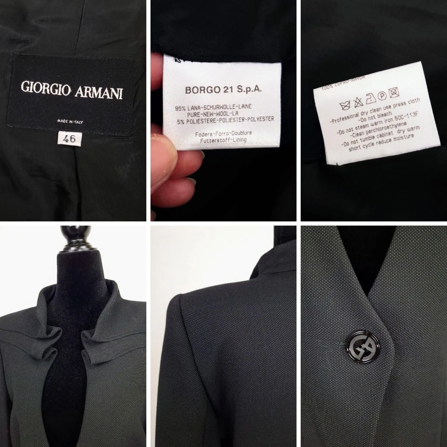 Giorgio Armani giacca con collo arricciato - immagine 10