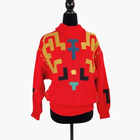 JCdC pour Iceberg maglione rosso in alpaca con inserti in pelle