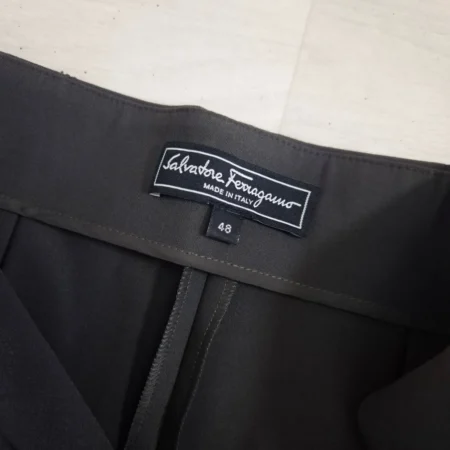 Salvatore Ferragamo pantaloni verdi a vita alta